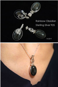 1412019 ・ シルバーアクセサリー レインボーオブジディアン: アジアン雑貨プレノズ