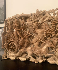 バリ カービング（木彫り）パネル　マハーバーラタ 45cm：アジアンモダン家具雑貨　プレノズ