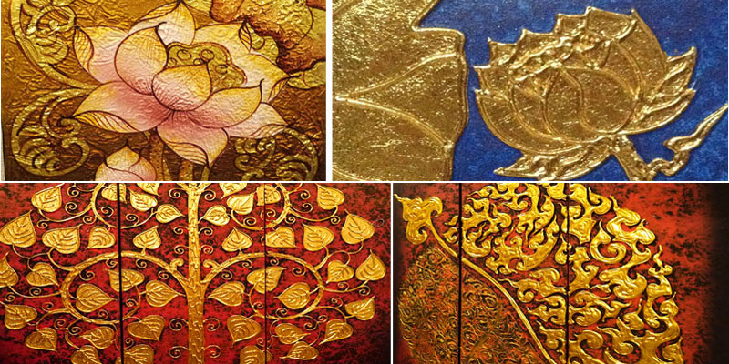アジアン家具:アジアン雑貨：タイアート・ゴールドリーフアート・絵画